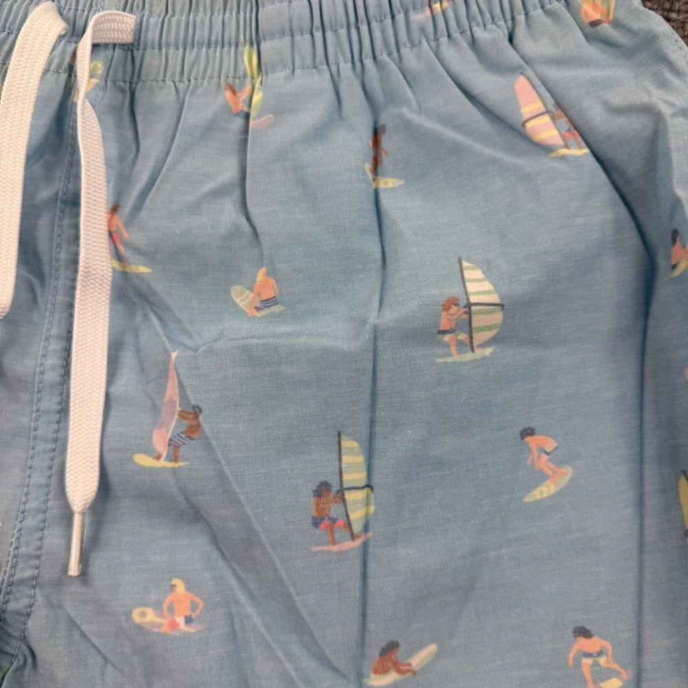 Chubbies Swim Trunks Small Blue Windsurfing Print Mesh‎ Lined Mens